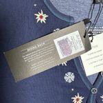 Sundance Alp N Rock Womens Nelia Henley Shirt Size L Navy Ski Embroidered Nordic Photo 4