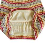 Francesca’s Alethea Multicolor Stripe Crochet Boho Mini Dress Cover Up Medium Pink Photo 5