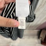 Gap  Black White Stripe Long Sleeve Swing Dress Midi V Neck Photo 4