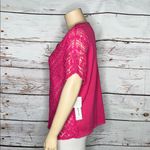 Alfred Dunner Woman NWT Size 1X Pink Crochet Lace Embellished Sweater Top Photo 1