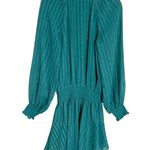 Ramy Brook Textured Teal Long Sleeve Dress XS Elastic Long Sleeve Photo 3