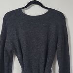EXPRESS Cozy Soft Belted Wrap Sweater Dark Grey Size XS Photo 8