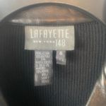 Lafayette 148  New‎ York Leather Merino Wool Mix Black Jacket Size 6 Photo 2