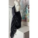 BloomChic Black Satin Gold Chain Ruched Cocktail Mini Dress LBD Size 14 Photo 6