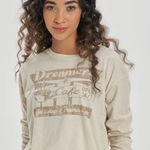 Aerie “Dreamers Cafe” Long Sleeve T-Shirt in Vintage Vanilla Photo 0