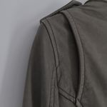 IRO Ashville Lamb Leather Moto Jacket Gray Women's 36 S Cropped Biker Zip Sleeve Photo 6