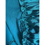 VTG Divine Modes Womens Blue Satin Ruffle Cotton Puffy Fit Flare Midi Dress sz L Size L Photo 5