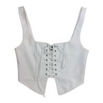 Urban Outfitters  Silence + Noise Reina Lace-up Top Medium White Y2K Grunge Photo 1