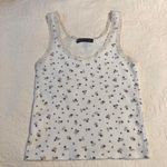 Brandy Melville  Lace Trim Floral Tank Top Photo 4