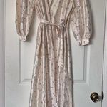 Vintage Lorelei Rosebud Print Full Length Robe w/Sash Photo 0