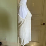 Scoop Neck Knit Sweater Tank Top Tunic in White Size Large Photo 4