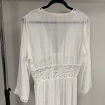Rebellion  Semi-Sheer White Lace Accent Duster with Ties in Front Size L Photo 5