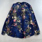Chico's  3 US 16 18 Easy Button Shirt Print Silky Floral Top Navy Floral Pattern Photo 10