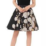 Betsy and Adam NWT Women’s Off the Shoulder Metallic Floral Black & Gold Dress Size 12 Photo 12