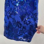 B. Darlin Womens Royal Blue Sequin Sleeveless Formal Mini Dress Size 15/16 Photo 3