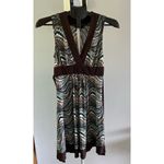 Iz Byer ‎ Women's Brown Retro multi color sleeveless above knee dress size medium Photo 6