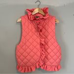 Clare V. Coral Pink Quilted Puffer Vest M/L Ruffle Size M Photo 1