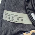 Black Animal Print Pull On Swim Sports Bra Beach Bralette Bikini Top L Large Photo 3