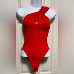 ZARA NWT Red Cross Strap Bodysuit with Silver Ring Hardware Photo 1