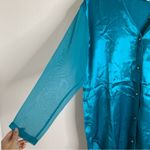 Victoria's Secret Vintage Deadstock Blue Silky Pearl Button Nightgown Size Small Photo 2