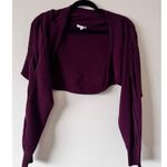 NWOT Halston Auden Wool Cash Cable Shrug in Merlot Size Medium Red Photo 3