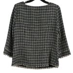 Ann Taylor Blue Tweed Fringe Boatneck Pullover Top Size 8 New with Tags 98.00 Photo 3