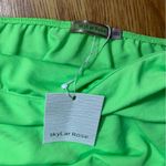 Skylar Rose  Womens Neon Green Crop Blouse One Sleeve Side Bow Size Small Photo 1
