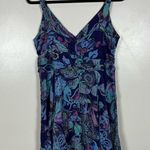 Margarita Rayon Floral Mini Babydoll Dress Medium Hippie Boho Fairy Y2K Purple Multiple Photo 4