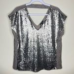 Stella & Dot Stella‎ & Dot Renegade Metallic Sequin Front Cap Sleeve Blouse Photo 0
