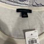 Ann Taylor Pullover sweater Size large Cream Black Lace Front Long Sleeve Sz S. Photo 9