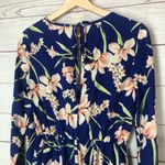 Peach Love California Peach Love Boutique Blue Floral Long Sleeve Wrap V-Neck Romper S Photo 6