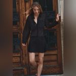 ZARA  black chiffon tweed pockets long sleeve collar blouse NWT Photo 4