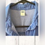 Old Navy  Women's Shirt Dress Blue Chambray Denim Long Sleeved Pullover Medium Photo 5