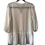 Matilda Jane Matilda‎ Jane Cream Swiss Dot Light the Way Tunic Sheer Button up Size Medium Photo 1