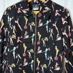 VINTAGE LORIZONI Trendy Black Patterned Women's Jacket size M Size M Photo 2