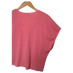 ZARA Top Womens L V Neck Ribbed Cropped Short Dolman Sleeve Raw Hem Pink Photo 8