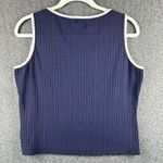 Vintage Wimbledon Official Women's Large Tennis Tank Top Navy White Preppy Sport Blue Photo 7