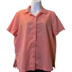 Vintage Blair womens coral collared button down blouse Pink Size M Photo 0