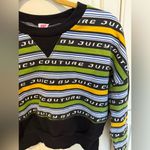 Juicy Couture Women’s Crop Sweatshirt Jumper Size XS oversized Y2K Green Stripes Photo 1