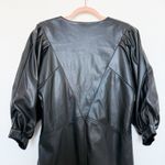 Mother Denim Faux Leather V Neck Dolman Sleeve Mini Dress in Black Size Large Photo 5