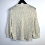 Jones New York Cream Crocheted Crochet Mohair Blend Slouchy Cardigan Sweater M Photo 5