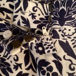 Loft  Marisa Linen Blend Wide Leg Dress Pants Navy Floral on White Size 4P Photo 6