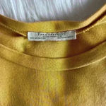 ZARA M Womens Mustard Yellow Long Sleeve Ruffle Split Sleeve Top Fall Shirt Photo 6