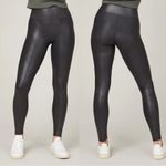 Spanx • Faux Leather Leggings 2437 black coated tights shapewear high rise Photo 6