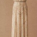 BHLDN Anthropologie x $300 Fidelia Beaded Deco Gown Dress Size 4 Photo 0