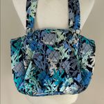 Vera Bradley  Blue/Green/Black Quilted Large Floral Print Purse Photo 0