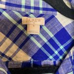 J.Crew Blue Plaid Popover Cotton Shirt Sz Medium Photo 8