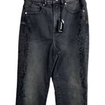 EXPRESS Super High Waisted Black Tonal Snakeskin Print Slim Ankle Jeans NWT Photo 4