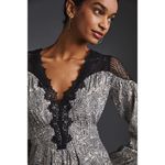 Anthropologie  Black & White Lacy V-Neck Mini Dress Photo 1