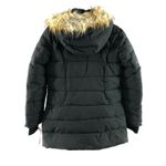 Larry Levine  Womens Puffer Winter Jacket Hooded Faux Fur Water Repellent Black S Photo 1
